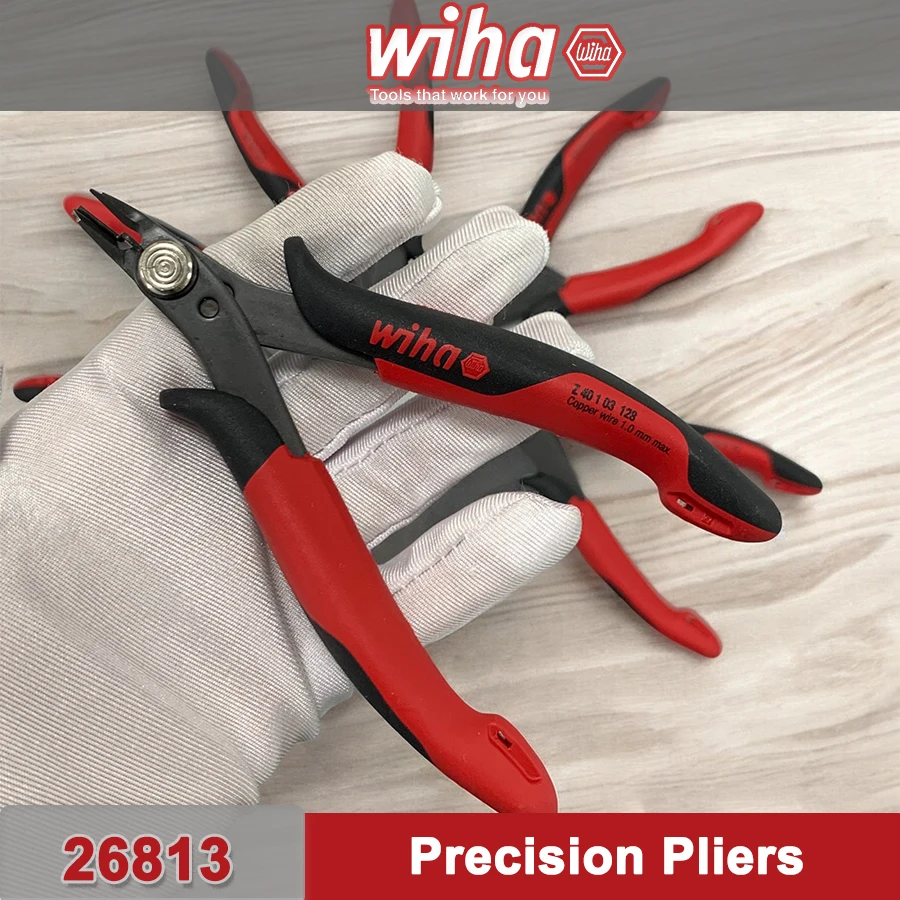 WIHA Electronic Precision Pliers 128mm Pointed Head Engineering Side Cutter Flush-cutting 26813