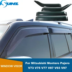 Car Window Visor Sun Rain Deflectors For Mitsubishi Montero Pajero V73 V75 V77 V87 V93 V97 2008-2019 Auto Side Window Deflector