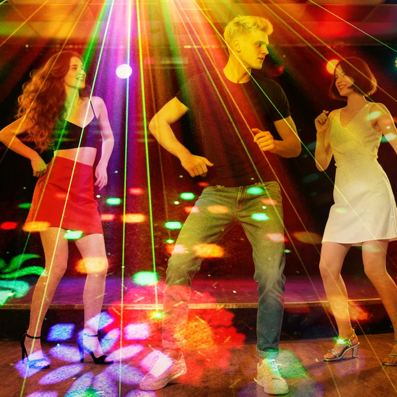 4-in-1 disco DJ party light, carnival strobe light, DMX voice-controlled remote stage lighting, projector, ambient light