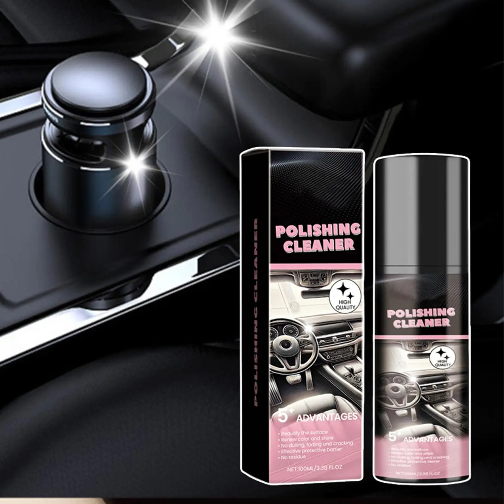 Car Interior Polishing Cleaner 100ml Car Leather Seat Detailer Spray Protective Interior Cleaner Car Detailing Spray Cleaner