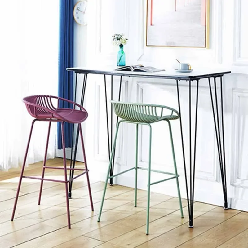 

Camping Plastic Bar Chairs Modern Minimalistic Designer Nordic Chair High Bedroom Cadeiras De Jantar Room Aesthetic Decor