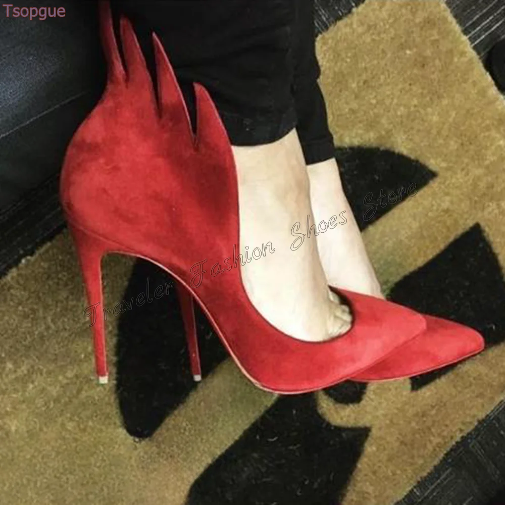 

Red Pointed Toe Flame Decor Pumps Stilettos High Heels Slip on High Heel Shoes for Women Sexy Heels 2024 New Zapatos Para Mujere