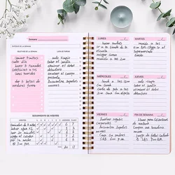 Agenda spagnola/inglese Notebook A5 Bullet Daily Weekly Journal Schedule Planner Organizer School per cancelleria per ufficio