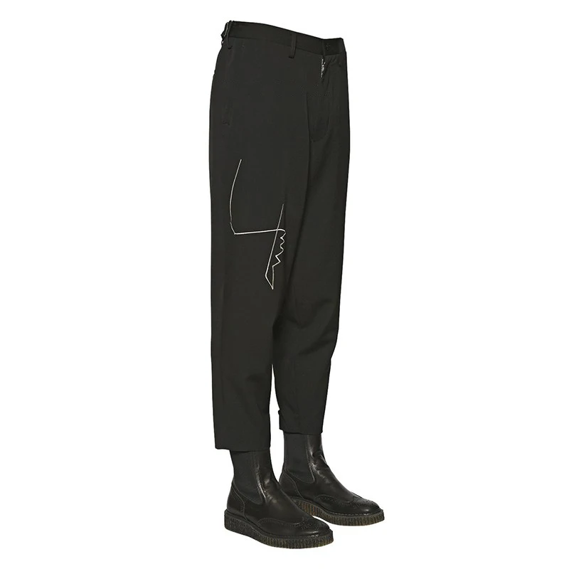 Pantalon brodé de style YAMAMOTO, pantalon décontracté peint à la main Riie, petit pantalon Toot japonais, design de mode