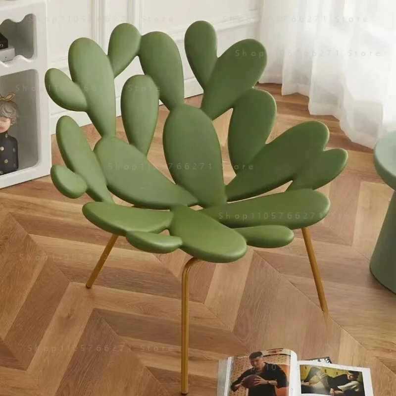 Cactus leisure chair plastic designer balcony light luxury Internet celebrity sofa chair single milk tea clothing store chair