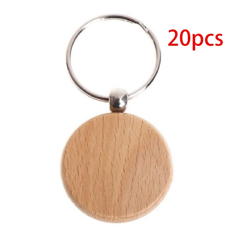 Blank Wooden Keychain Rectangular Engraving Key Tag Can Be Engraved DIY Keyring Unfinished Wood For Crafts