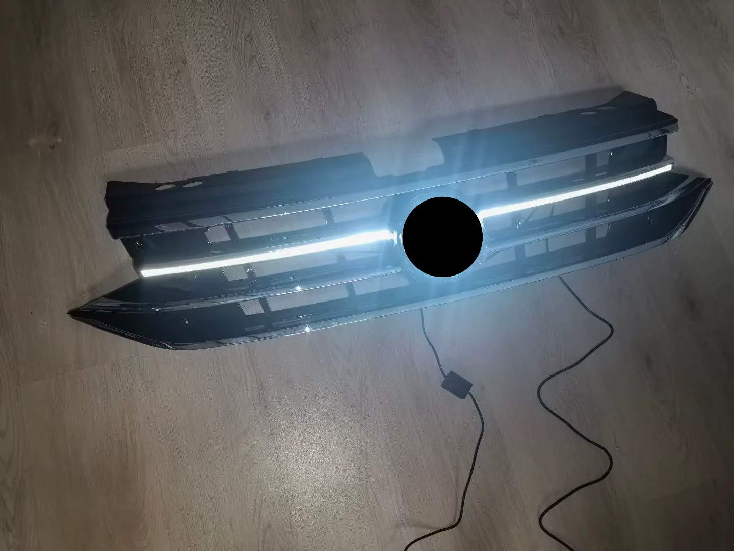 Frontstoßstangengrill mit Licht für Volkswagen VW Tiguan L 22-24, modifizierter weißer Lichtgrill, Kühlergrill, Autozubehör