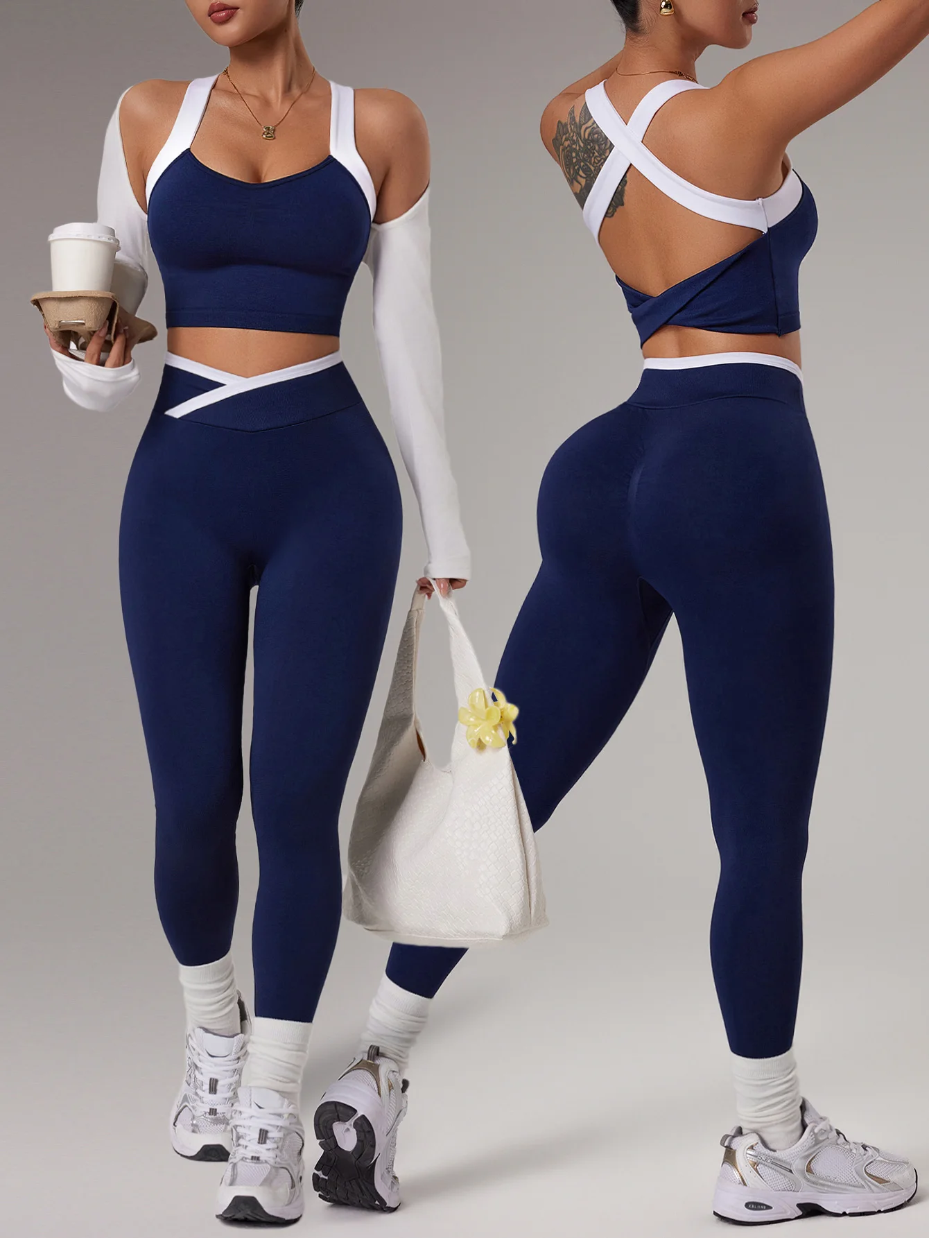 Conjunto de yoga sin costuras para mujer, 2 piezas, conjunto deportivo para correr, leggings deportivos, sujetador deportivo, ropa deportiva para mujer, conjunto de entrenamiento, ropa de yoga, ropa deportiva.