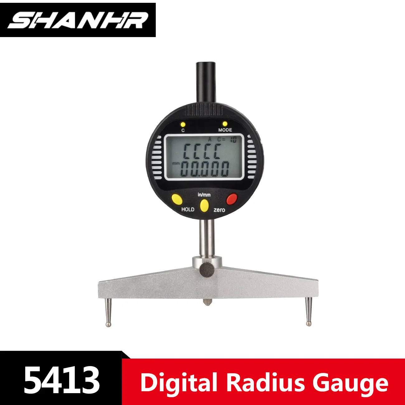 SHANHR Digital Radius Gauge Digital Radius Indicator With Five Measuring Jaws