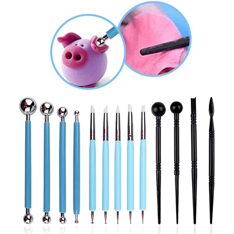 58Pcs Polymer Clay Tools Modelling Tool Set Sculpting Tool Kit For DIY Clay Ceramic Crafts For Crafts Sculpture