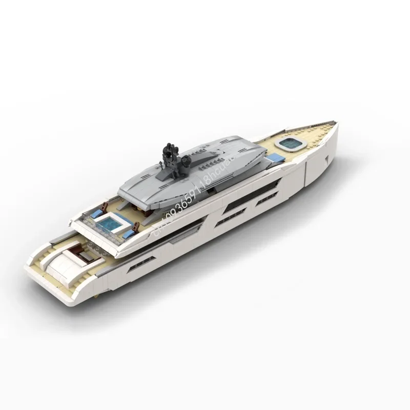 2977 個 MOC ミディスケールヨット ホワイトバージョン 2 モデルビルディングブロック アーキテクチャ クリスマスギフト クリエイティブおもちゃアイデア 教育子供向け