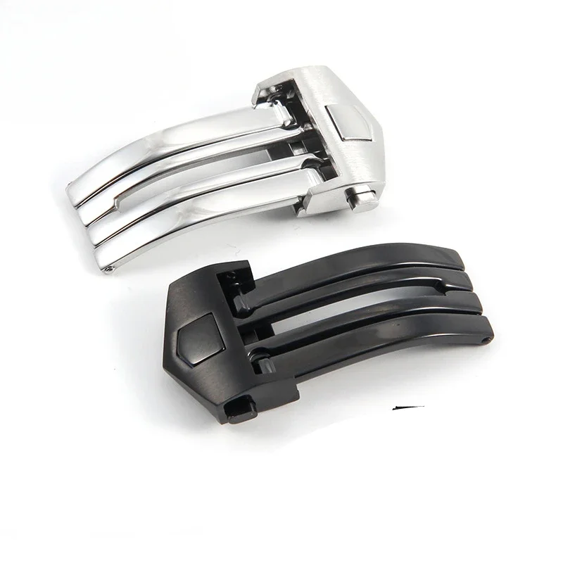 ل تاغ هوير كاليرا حزام الفولاذ المقاوم للصدأ للطي المشبك زر مزدوج ل/سيليكون حزام الساعات 18 مللي متر 20 مللي متر مشبك ساعة