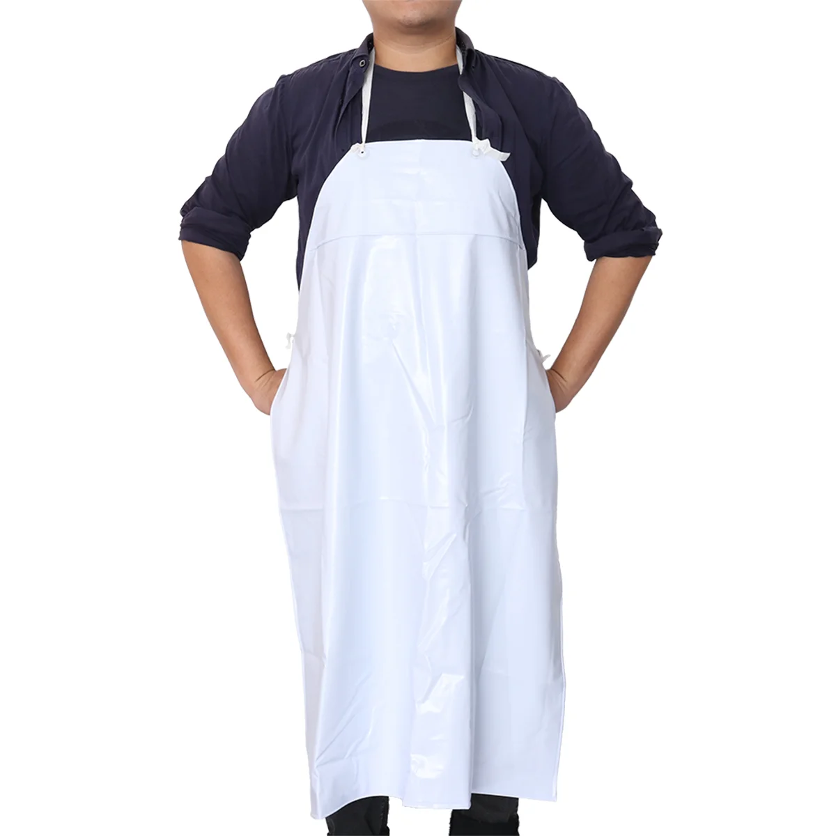 Mens Overalls Halter Neck Apron Industrial Kitchen Sleeveless Blank Disposable Waterproof Black and Women