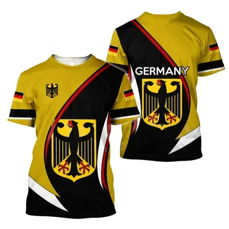 Germany National Flag Graphic Men\'s Tshirts Street Hip Pop 3d Print Short-sleeved German T-Shirt Camisetas Oversized Male Tops