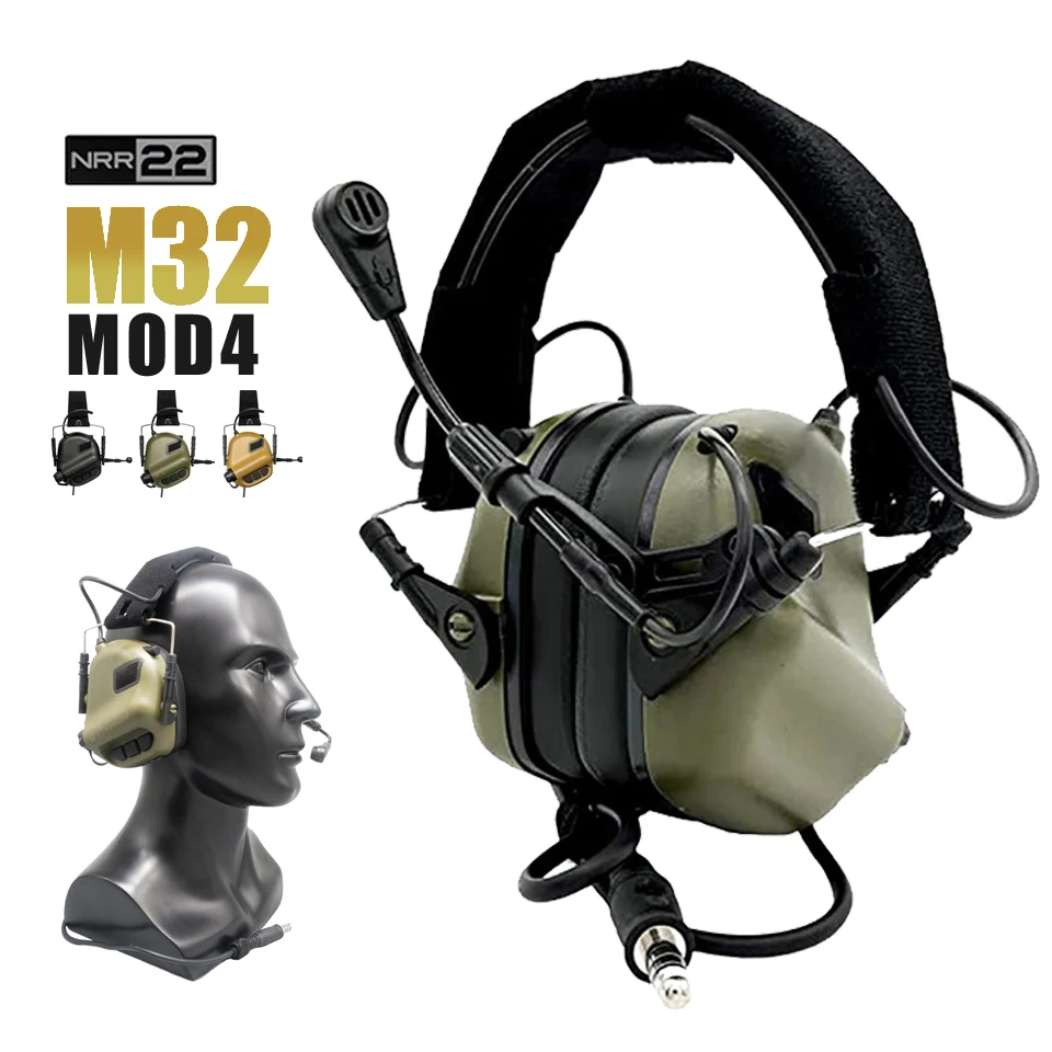 EARMOR IPSC M32 MOD4 Tactical Headset Anti Noise Headphones  Aviation Communication Softair Earphone Shooting