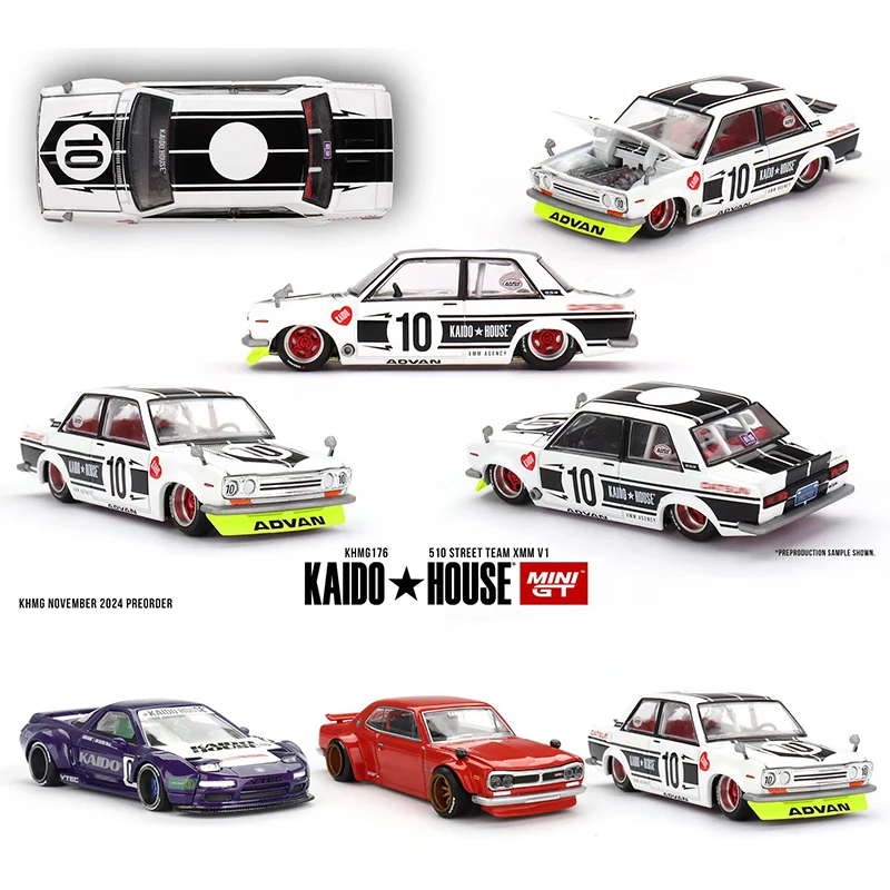 Prevendita MINIGT KHMG 176 1:64 510 Street Team XMM V1 Cappuccio apribile Diecast Modello di auto Kaido House