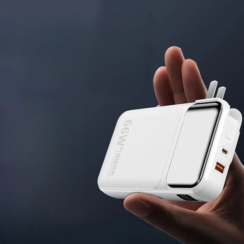 Built-in AC plug 22.5W power bank with large capacity 20000mAh PD20W built-in fast cable power bank