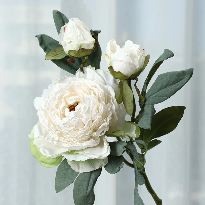 1pc 28 Layer Grilled Edge Peony Flower Home Decor Wedding Simulation Silk Flower Bendable Stems Artificial Flowers