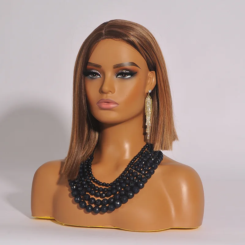 

Realistic Female Mannequin Dummy Head with Shoulders Plastic Manikin Doll Heads for Wigs Earrings Hat Sunglassess Display