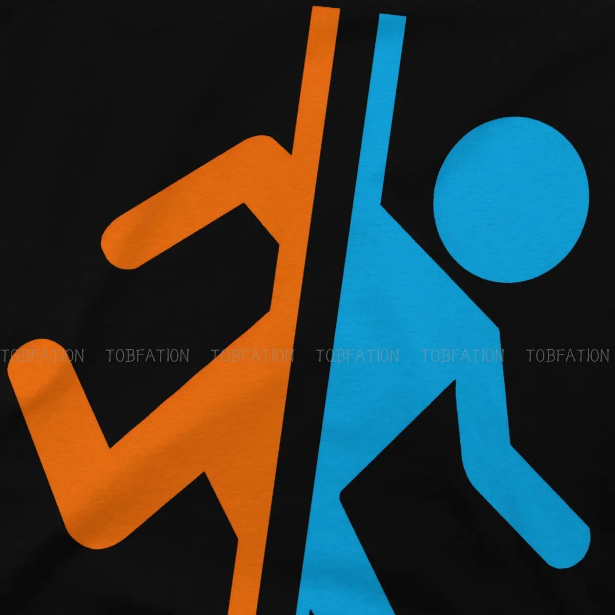 Portal Blue and Orange Tshirt Harajuku Men Gothic Teenager Tees Tops Oversized Cotton O-Neck T Shirt