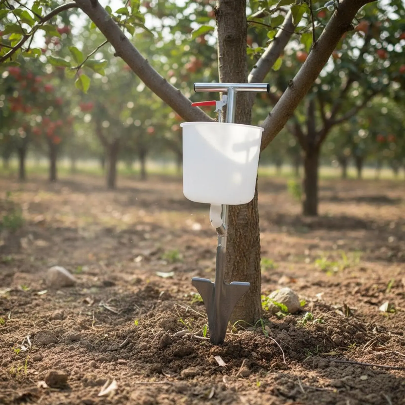 

Backpack Soil Amendment Dispenser Multi-Functional Manual Soil Amendment Dispenser Long Handle Root Feeder No Bending Over