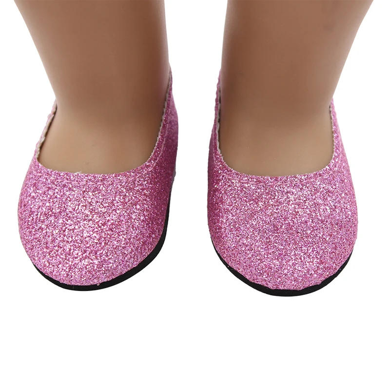 7 cm nieuwe mode baby pailletten pop schoenen handleiding canvas schoenen voor 43 cm poppen baby pasgeboren en 18 inch Amerikaanse poppen meisje cadeau