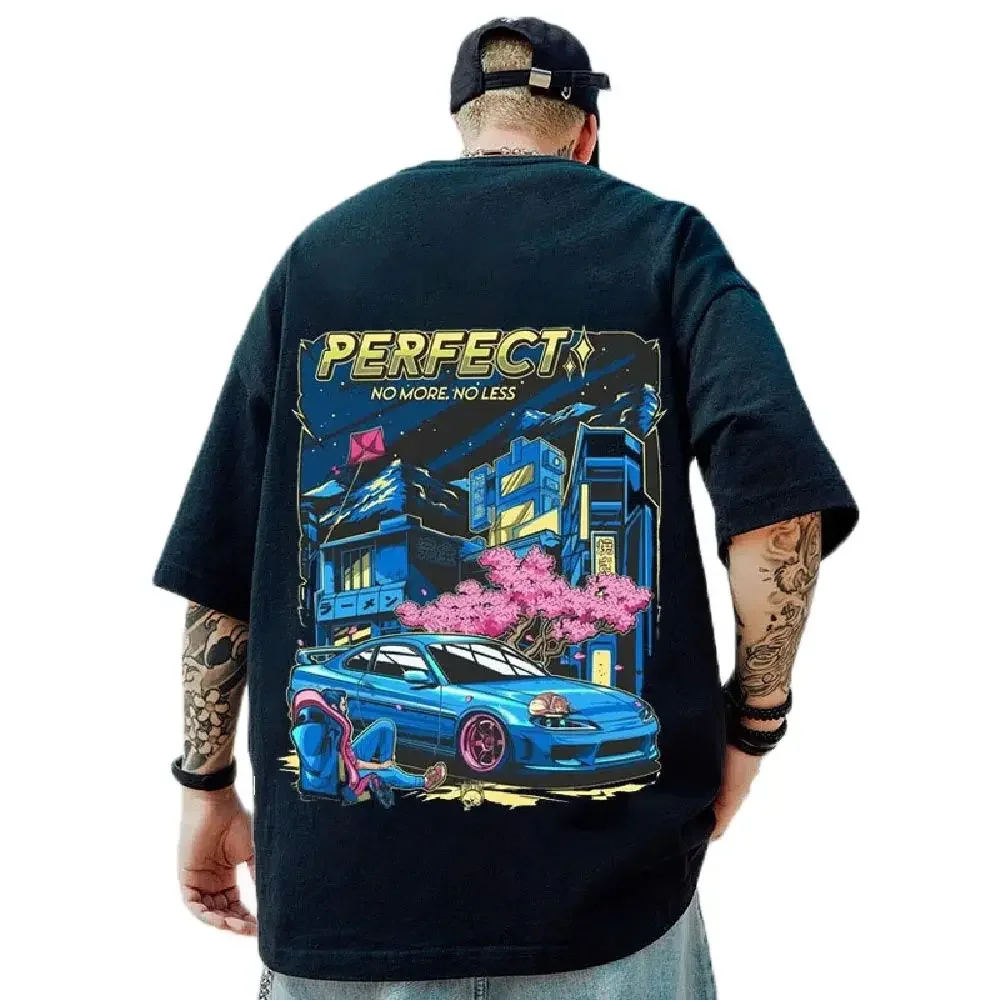 Vintage T-Shirts For Men\'s 3d Racing Print Man Short Sleeve T-Shirt Loose Street Tops Oversized Tees Shirt Men Clothing