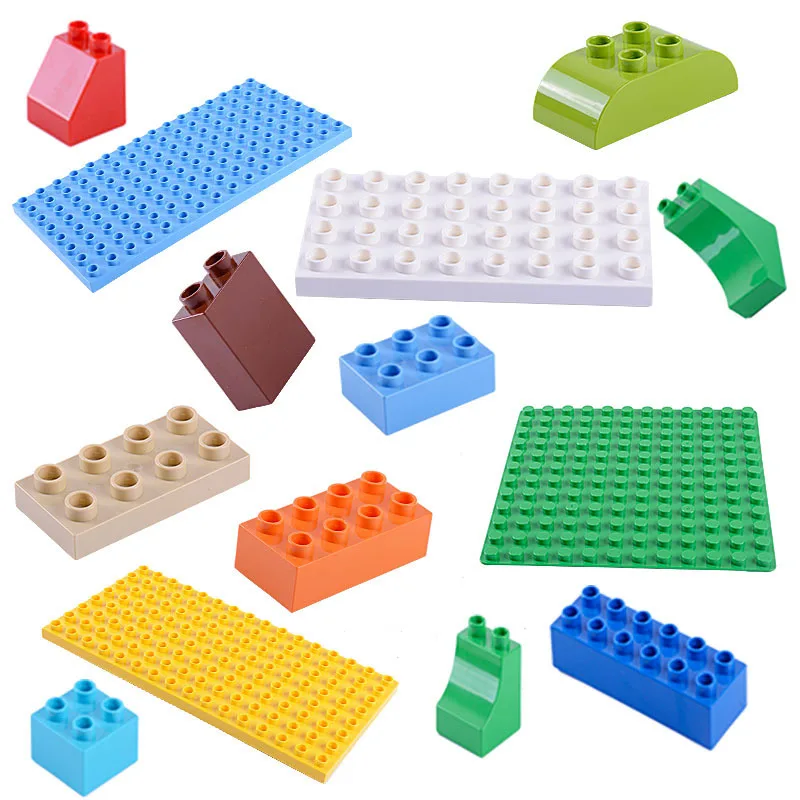 4pcs DIY Large Building Block Bricks Thin 2X2 Bricks Big Size Assembled Accessories Bulk Part Enlighten Brick Children Toys