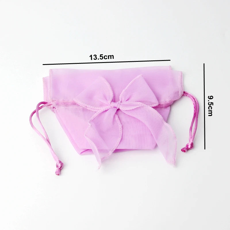 40pcs 13.5*9.5cm Colored Mesh Bag Christmas Gift Bag Wedding Candy Bags Sweet Bow-Knot Organza Gift Bags for Home Decoration
