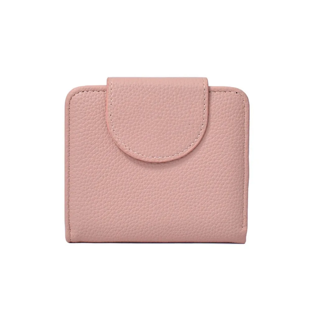 Modne portmonetki na monety ze skóry PU, zapinane na guzik, jednokolorowe portfele damskie o dużej pojemności, krótkie portfele damskie