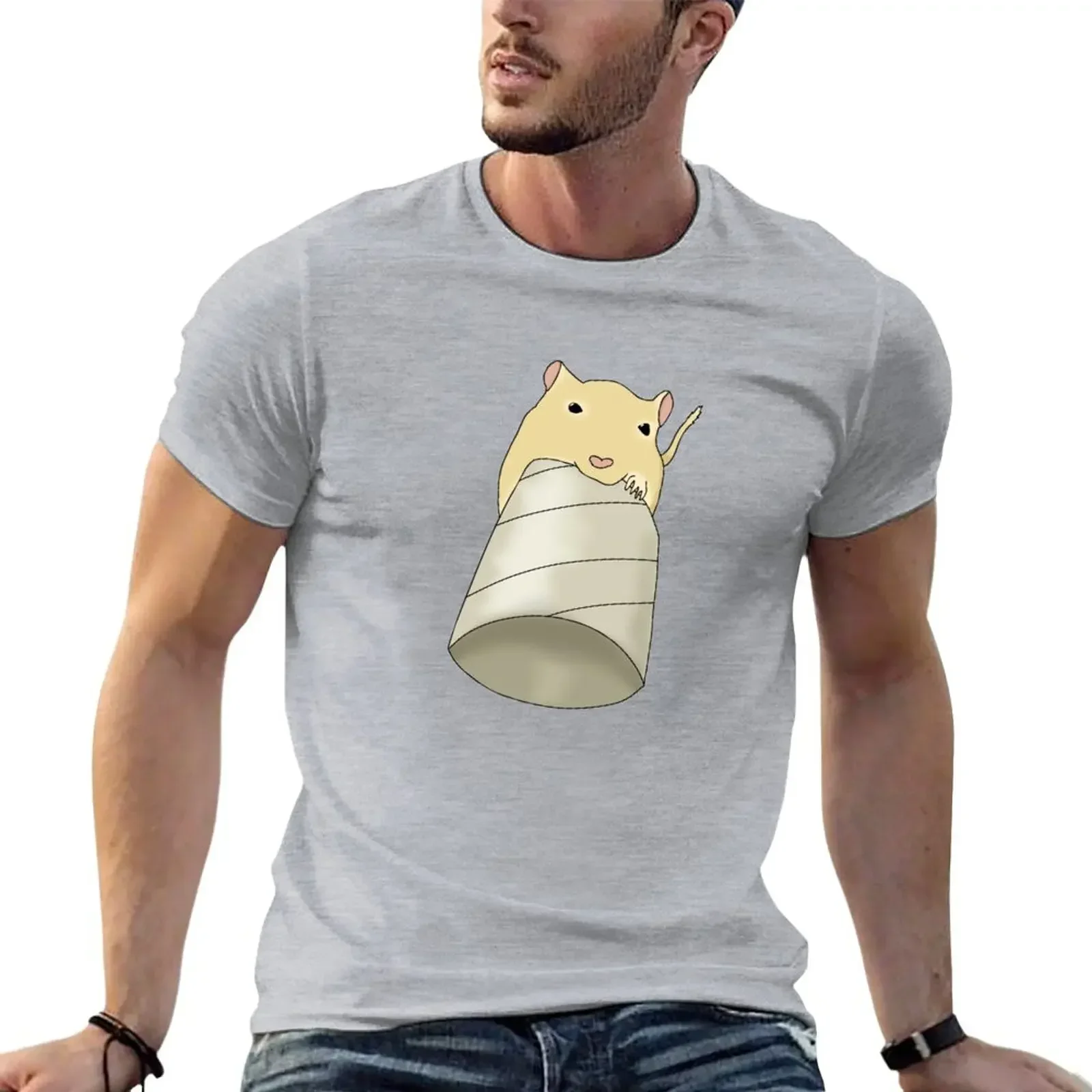 Cute golden gerbil eating toilet roll T-Shirt hippie clothes boys whites mens graphic t-shirts pack