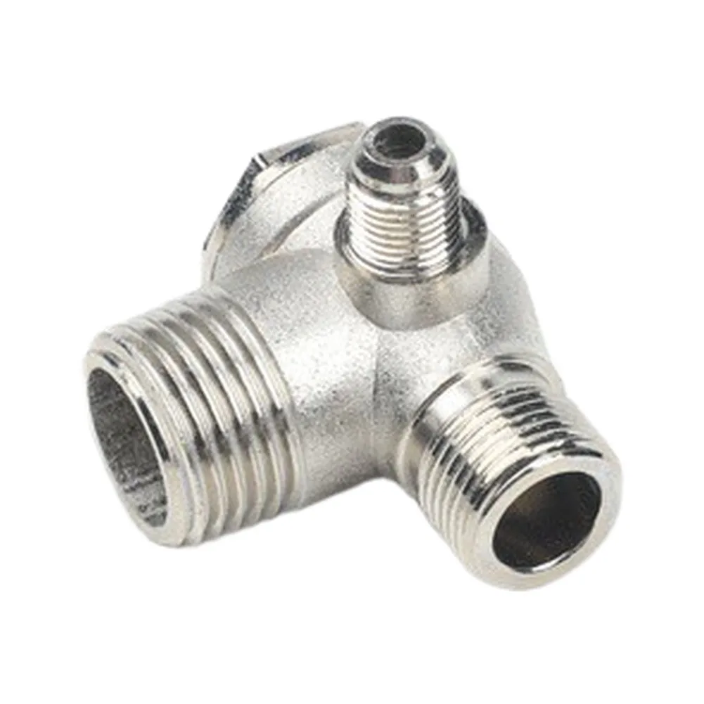 Air Compressor Check Valve Male Thread Diameter 20 16 10mm Parts Replacement Silver 1 Pcs 3 Male Thread Connectors