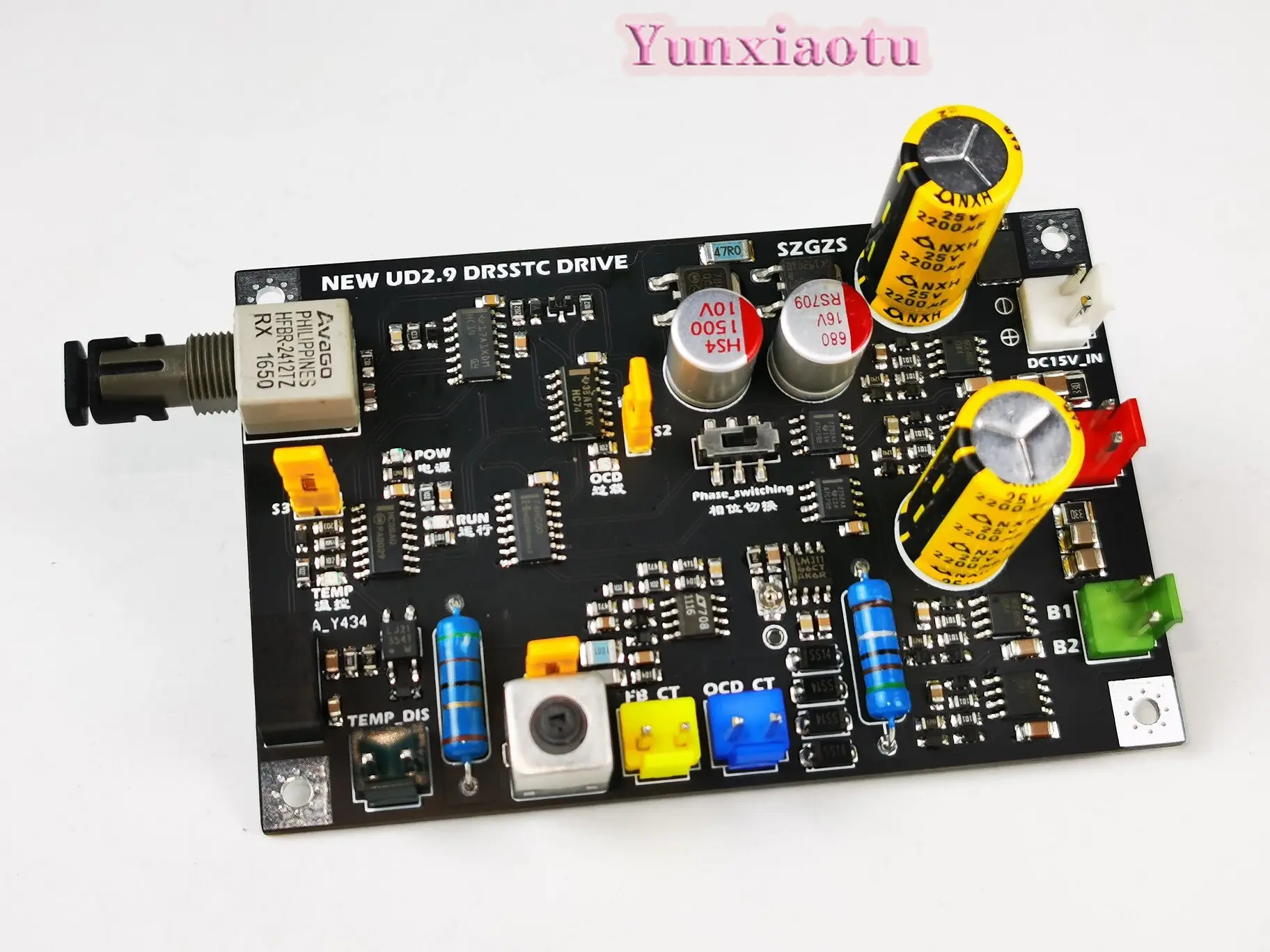 DRSSTC UD2.9 Phase Shift PDM Mode Dual Totem Driver Board, Coil Artificial Lightning Accessories