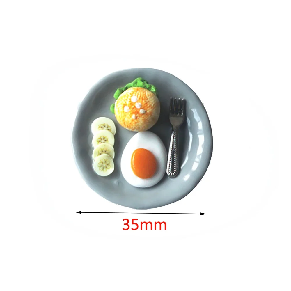 1Pcs 1/12 Dollhouse Miniature Accessories Mini Burger Egg Plate Food Tray Model for Doll House Decoration