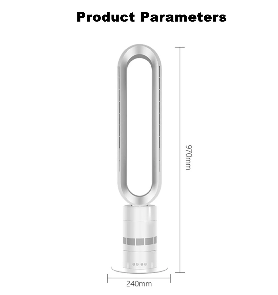 Turbo Energy Saving Tall Tower Floor Bladeless Fan Household Remote Control Touch Screen 10 Windspeed