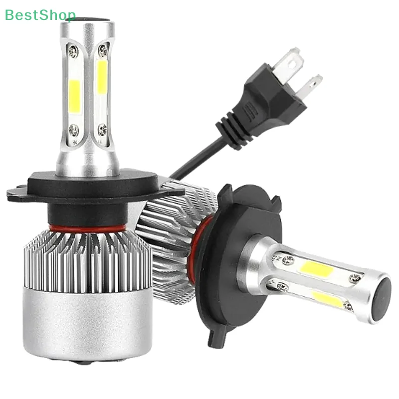 1Pc Car Bright H4 H7 H1 H3 LED Front Fogs Lights Lamps Beads 8000Lm COB Chips With Cooling Fan Longer Lifespan