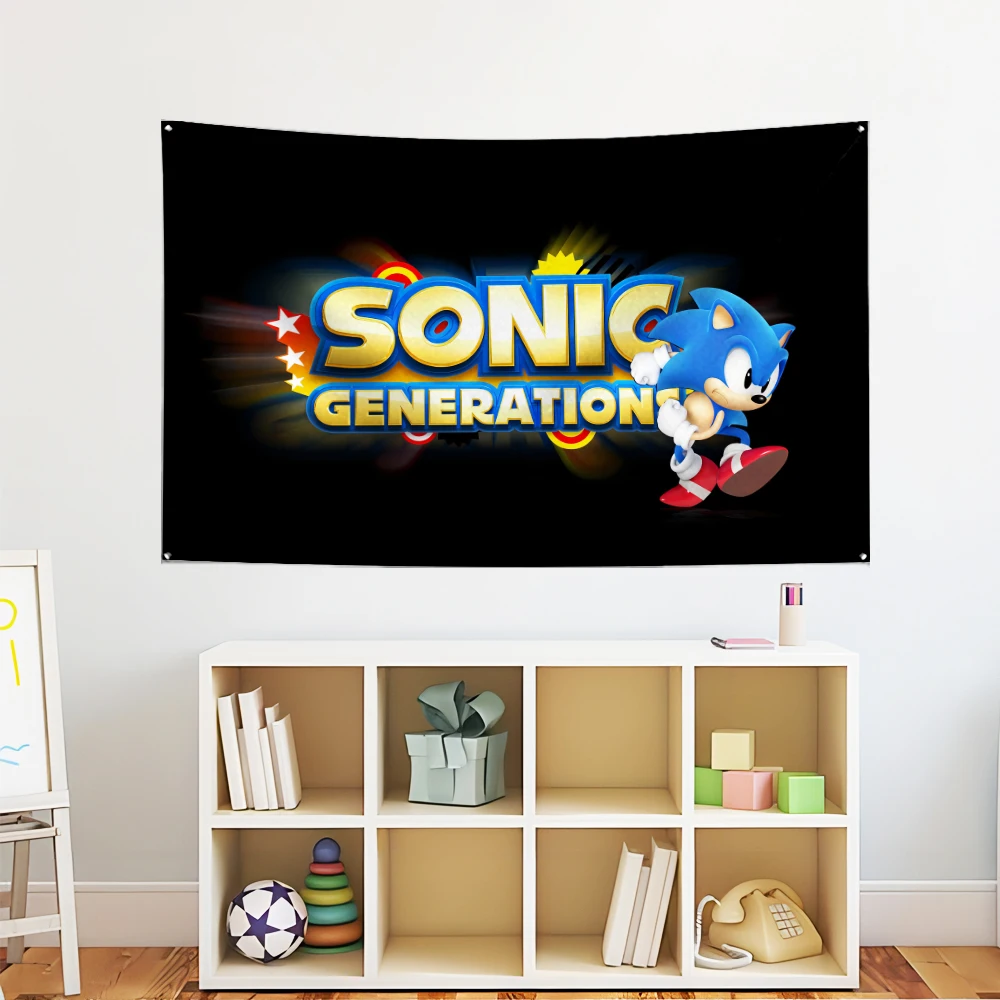 Sonics 3x5 Ft Flag Polyester The Hedgehog Digital Printing Advertise Banner Garage Wall Art Out Door Decoration With Grommets