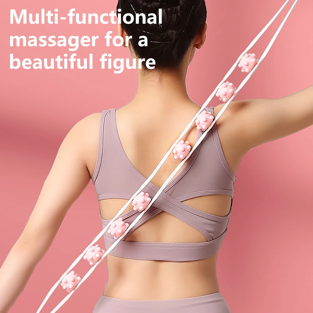 Multi Functional Body Strip Massager Back Puller Strip Type Handheld Portable Plastic 8 Roller Massage Shoulder Back Neck Waist