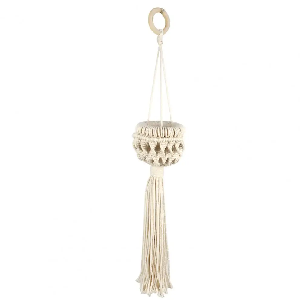 Wiszące kosze sadzarka ręcznie tkana łatwa w montażu lina bawełniana Macrame Design wisząca roślinka koszyk Home Decor