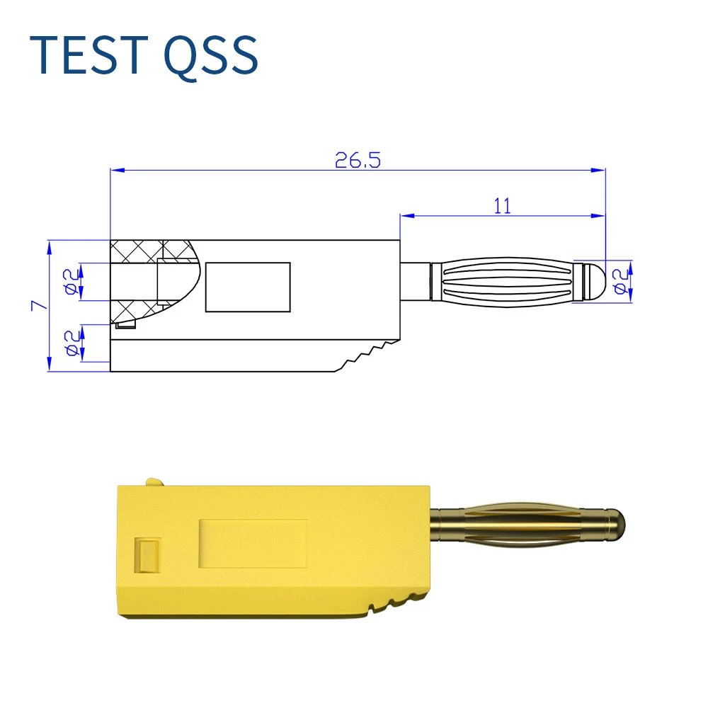 QSS 10PCS 2MM Banana Plug Gold Plating Stackable Electrical Terminal Connector  Accessories 5 Colors Q.10003