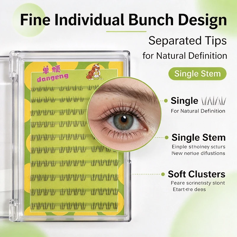 Self-Adhesive Glue Free Lower Eyelashes Natural Single Stem Under Eye False Lash Clusters Reusable No Glue Individual Lashes for Beginners Everyday Wear
