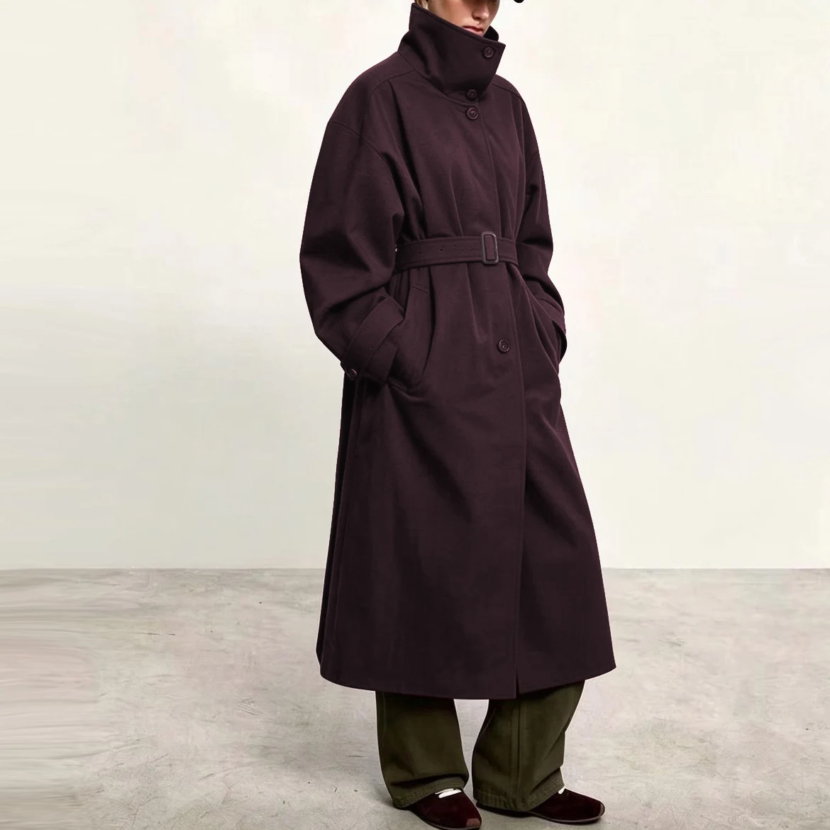 Women's Oversized Long Trench Coat - Warm Winter Parka