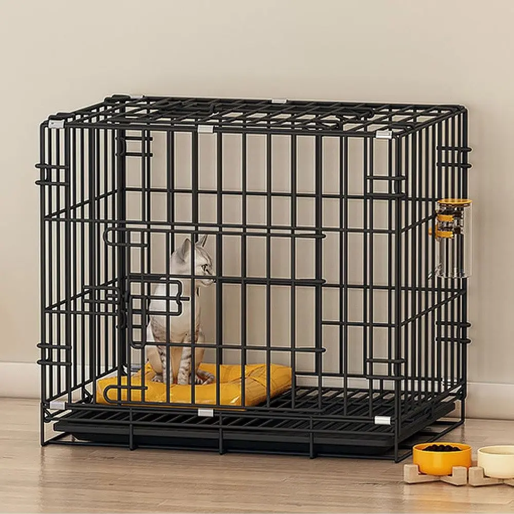 

Indoor Cat Cage with Tray, Outdoor Cat Enclosure, Foldable & Stress-Free Space for Exercise, Safe & Versatile Pet Playpen (Black