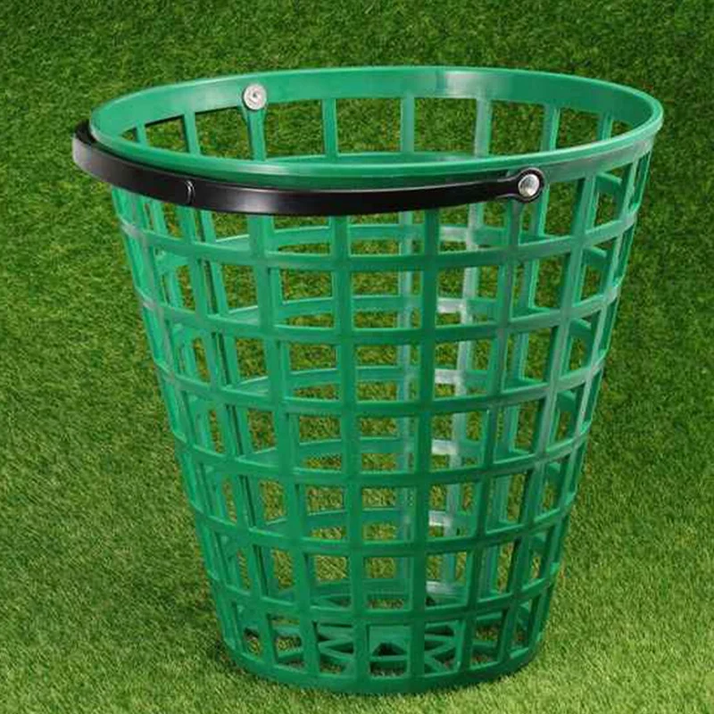 Golf Basket Golf Container With Handle Ball Rack For Stadium Outdoor Sports Green