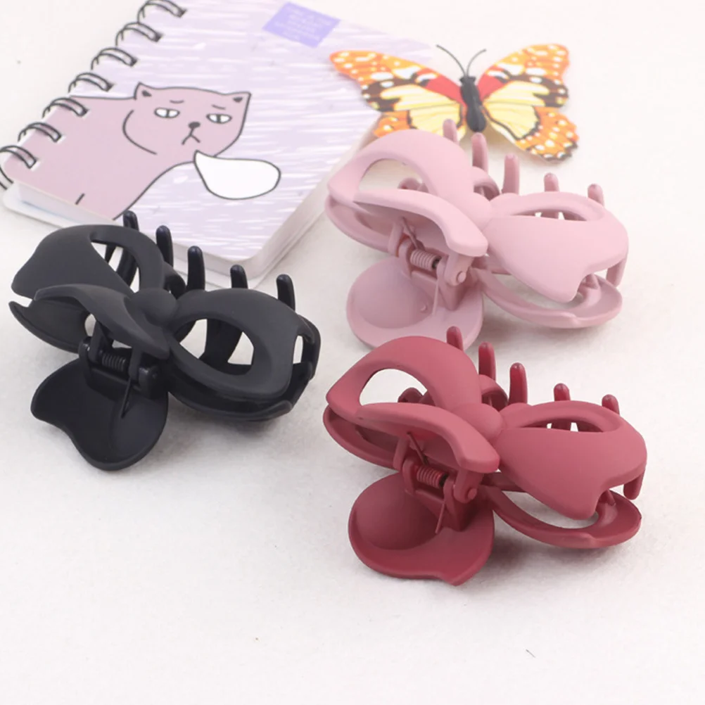 

5pcs Bowknot Clips Acrylic Large Shark Claw Clip For Women Thick Thin Curly Straight Hair Shower Bath Ponytail Holder Hair