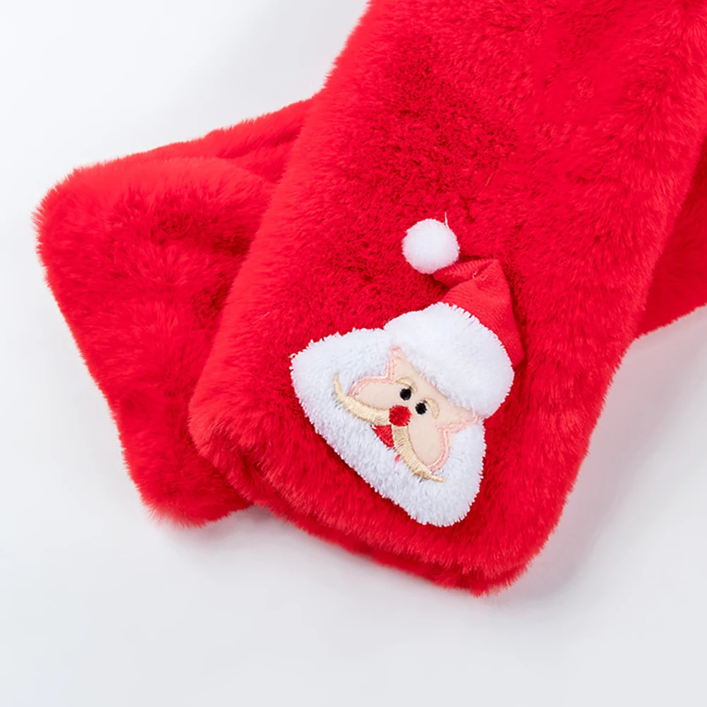 

Santa Themed Cross Scarf for Warm Winter Neckerchief Christmas Present Comfortable Fabric Outdoor Skiing Wear