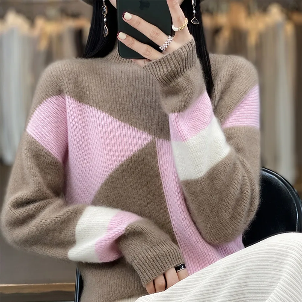 Women's Sweater Loose Relaxed Knitted Round Neck Pullover 2023 New High Quality Autumn/Winter Sweater