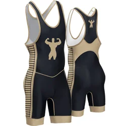 Tuta da Wrestling per giovani e adulti tuta attillata da Wrestling tuta sportiva da palestra elastica costumi da bagno tuta da ginnastica per sollevamento pesi