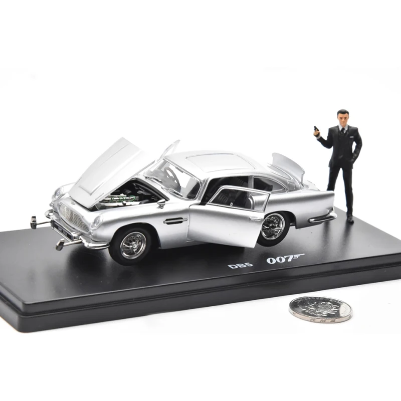 

1:43 DB5 007 Пуленепробиваемая функциональная пластина с куклой из сплава, полнооткрытая модель автомобиля, классический сувенир для взрослых, подарок, статический дисплей