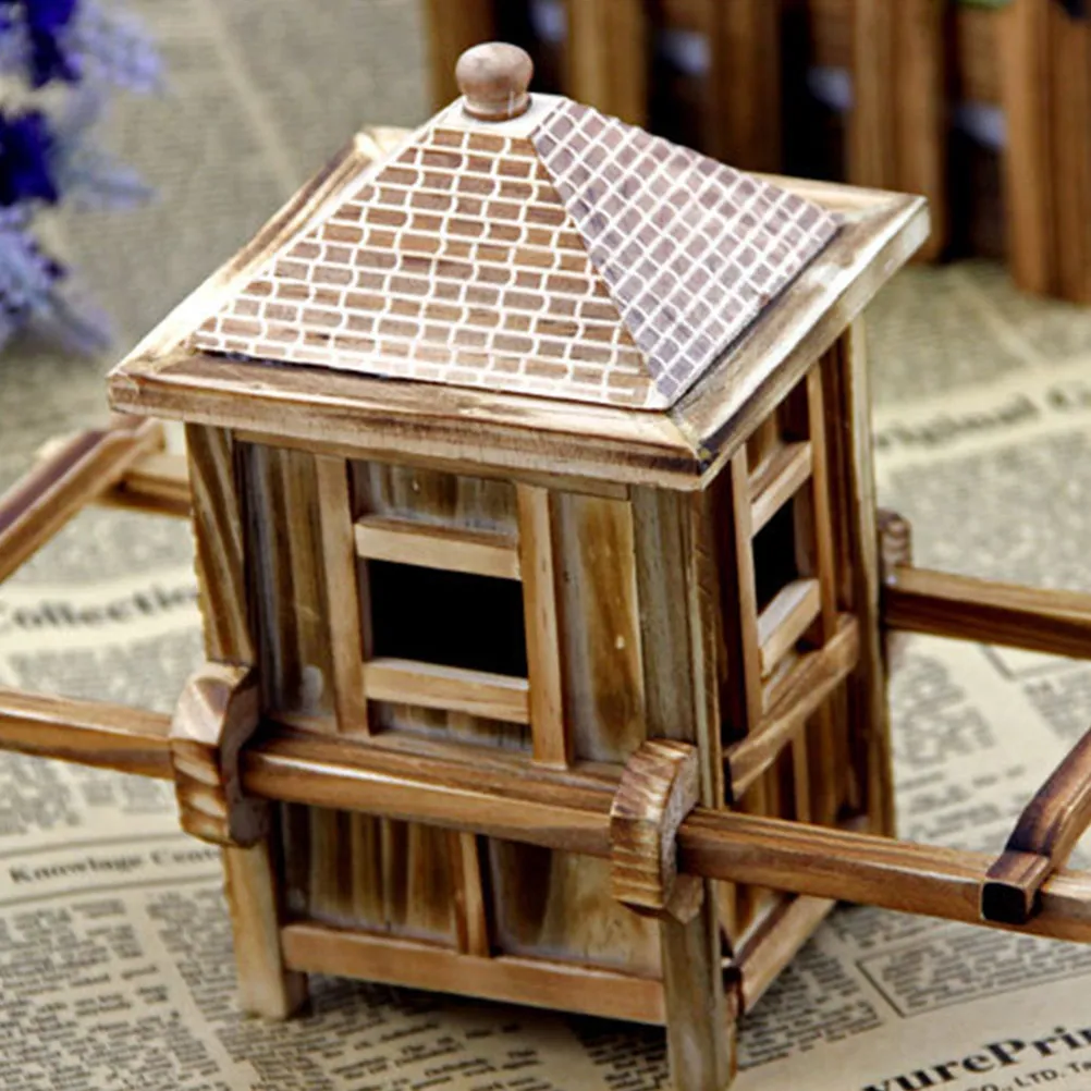 Retro Sedan Chair Craft Ornament High-Quality Wooden Decoration with Realistic Details for Home Office Desktop Holiday